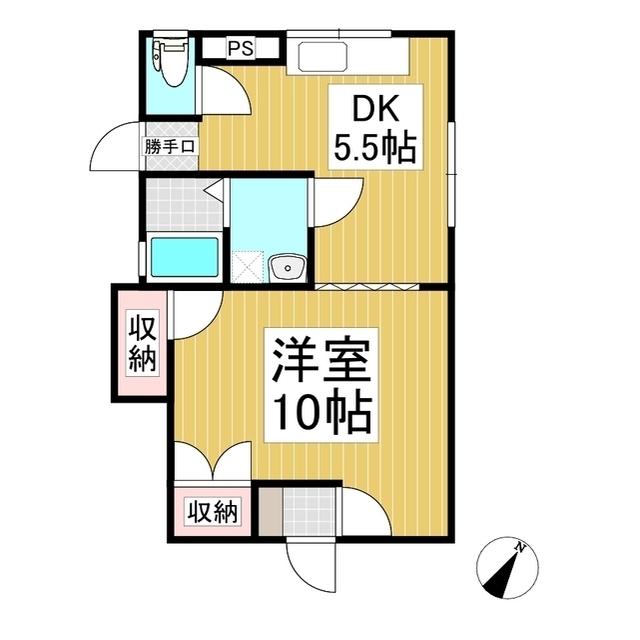 リバーサイド天神(1DK/1階)の間取り写真