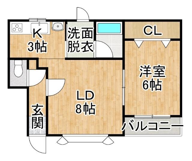 アビーロード(1LDK/1階)の間取り写真