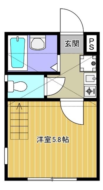 グリーンクレスト(1K/2階)の間取り写真