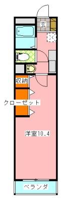 フラワーパレス小倉(1K/3階)の間取り写真