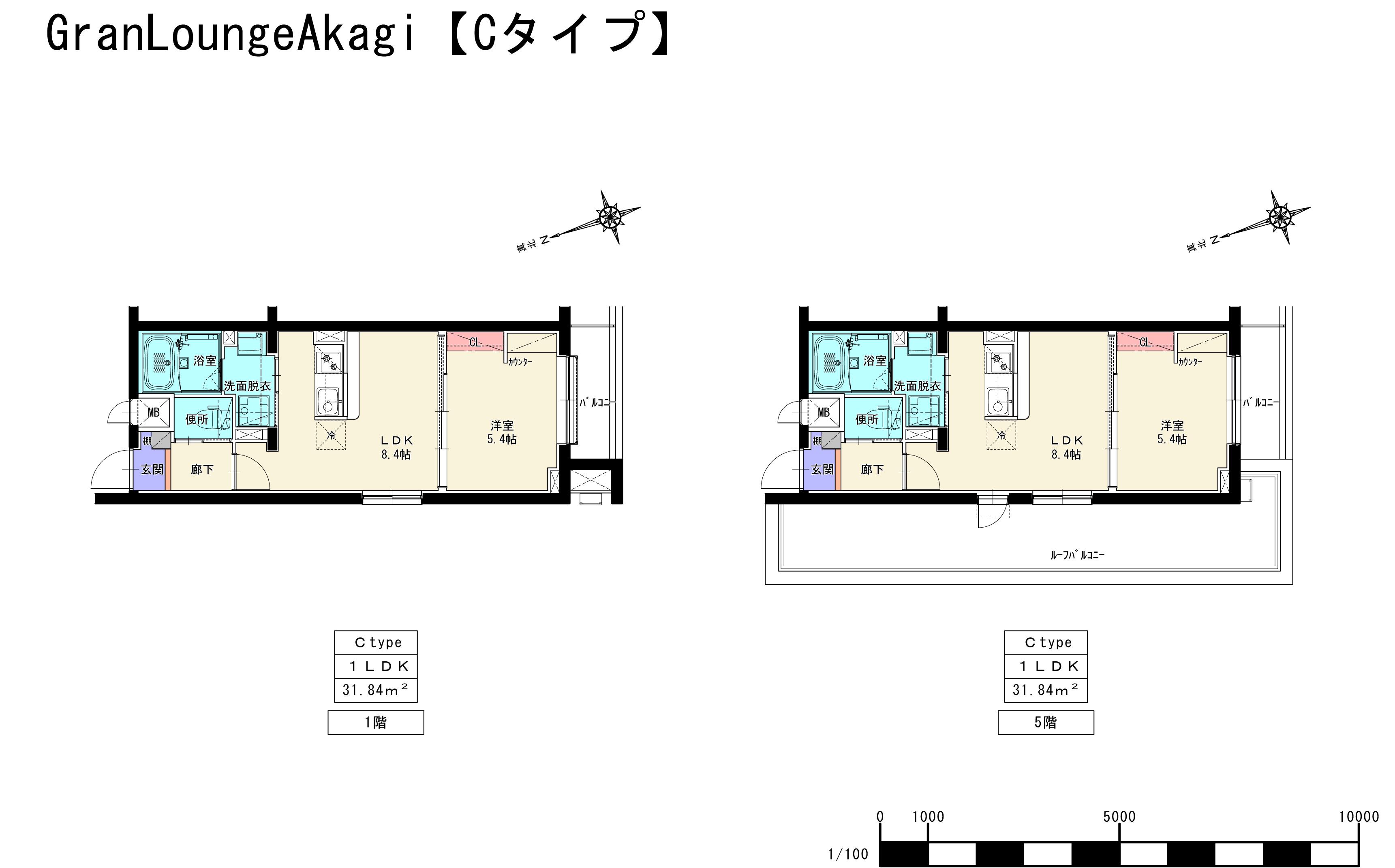 GRANLOUNGEAKAGI(1LDK/1階)の間取り写真