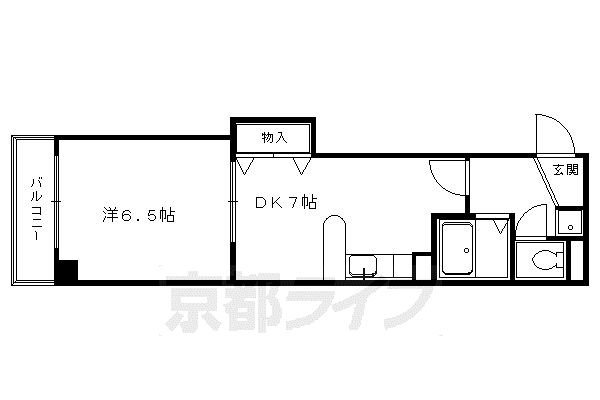 アブレスト今出川(1DK/5階)の間取り写真