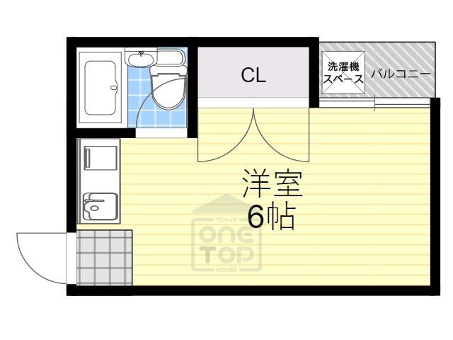 アパートメント摂津(ワンルーム/2階)の間取り写真