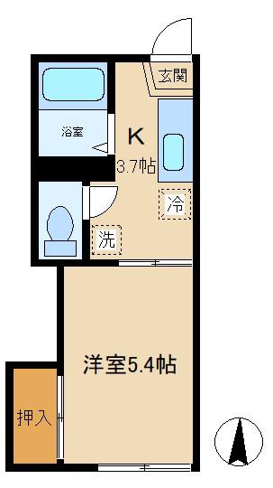 サンドミール(1K/2階)の間取り写真