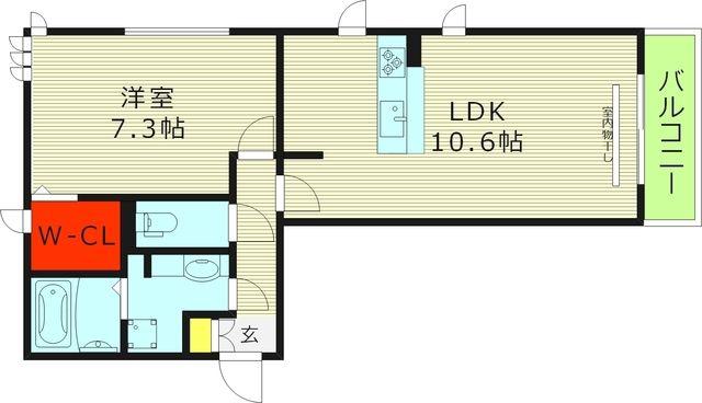 TMSコート(1LDK/1階)の間取り写真