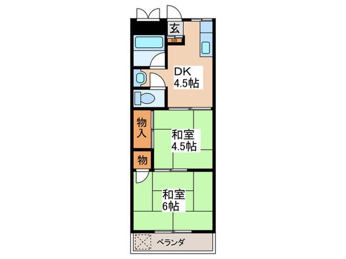 第1寿マンション(2DK/3階)の間取り写真