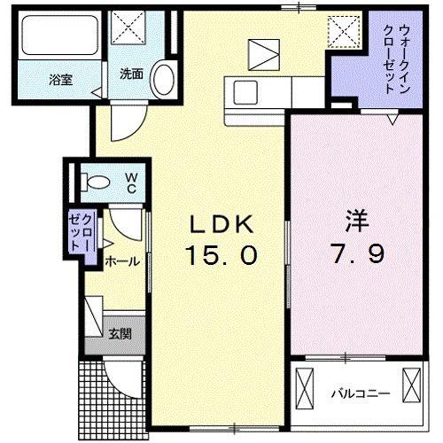 フィオーレ・N(1LDK/1階)の間取り写真