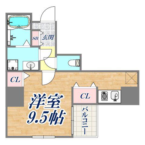 エトワール衣掛(ワンルーム/6階)の間取り写真