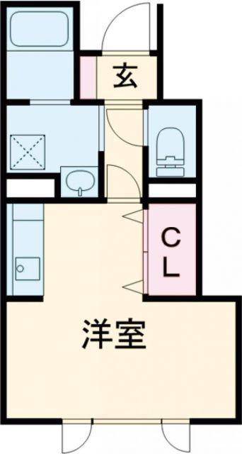 CINQ・NOIR(ワンルーム/1階)の間取り写真