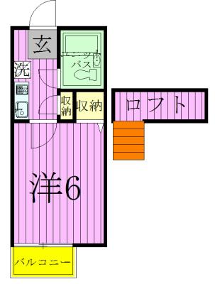 ジュネパレス新松戸第54(1K/2階)の間取り写真