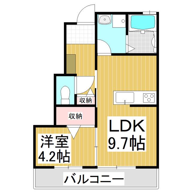ドリーム安曇野D(1LDK/1階)の間取り写真
