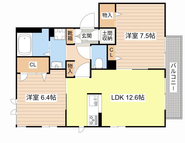 アンティーク R(2LDK/2階)の間取り写真