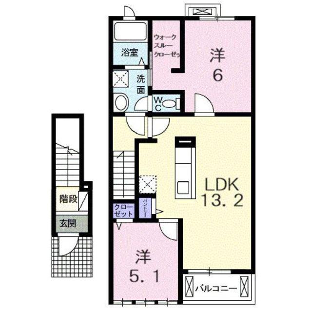 エテルノ(2LDK/2階)の間取り写真