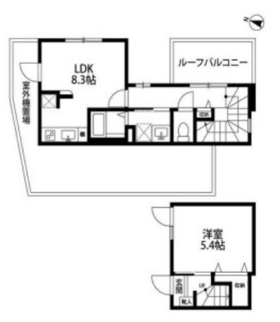 モモ17白金(1LDK/4階)の間取り写真
