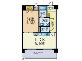 エレガントヴェルス(1LDK/6階)の間取り写真