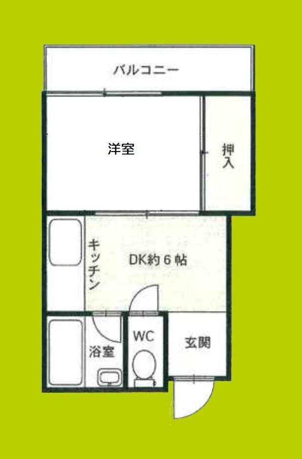 淀川パークマンション(1DK/1階)の間取り写真