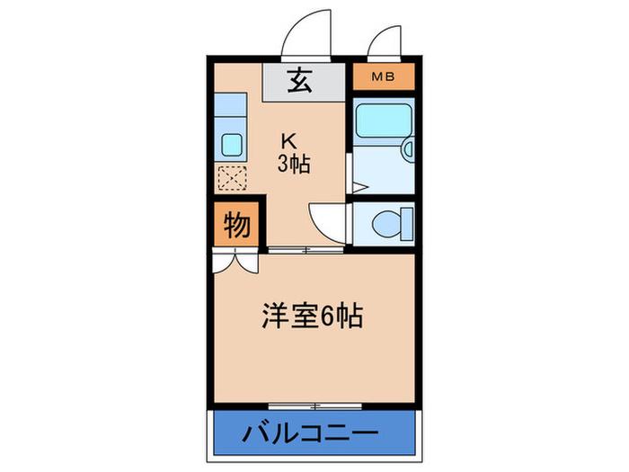 メゾンサンライズ(1K/3階)の間取り写真