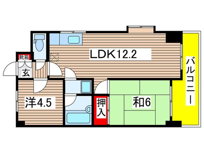 ライフピア―(2LDK/4階)の間取り写真