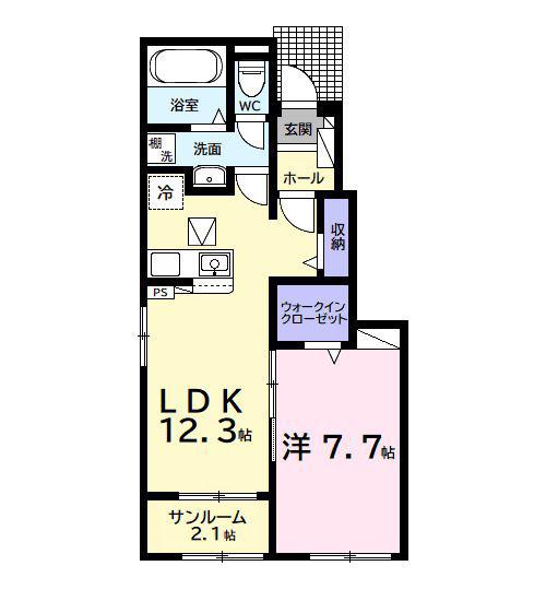 古市場アパート(1LDK/1階)の間取り写真