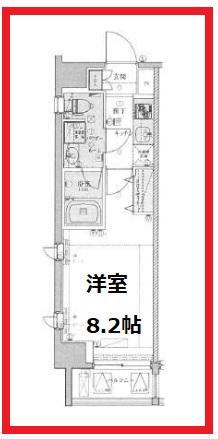 レグゼ東京ノースII(1K/8階)の間取り写真