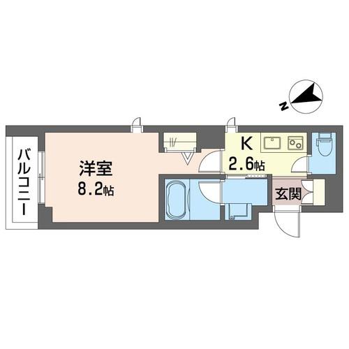 トルナーレ東中野(1K/2階)の間取り写真