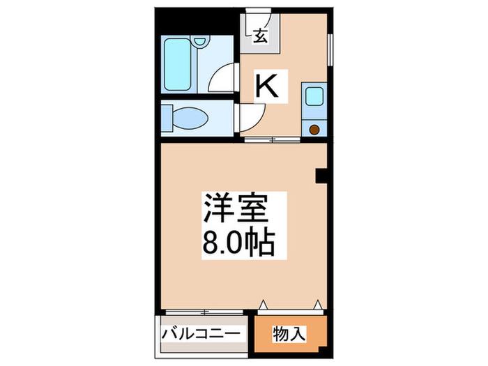 タウンコートこだまII(1K/2階)の間取り写真