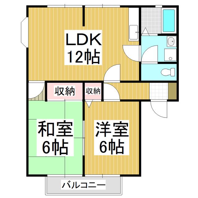 サンビレッジ有賀AB(2LDK/1階)の間取り写真