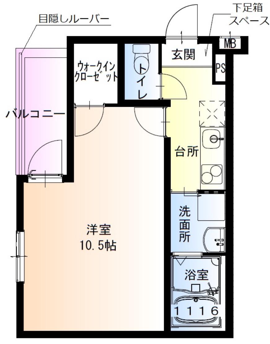 フジパレス高井田西Ⅲ番館(1K/3階)の間取り写真