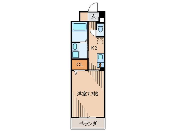 エスペランサ(1K/3階)の間取り写真