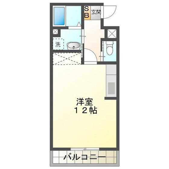 デュエット(ワンルーム/3階)の間取り写真