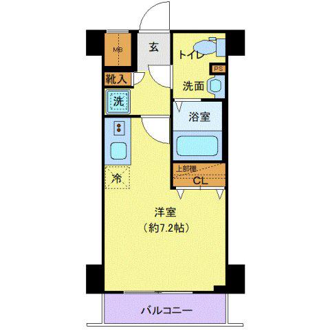 クレヴィスタ大井町(ワンルーム/1階)の間取り写真