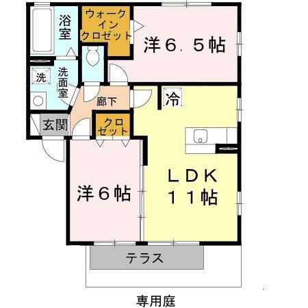 サンフィールド III棟(2LDK/2階)の間取り写真