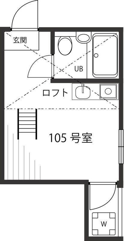 アネックス元住吉(ワンルーム/2階)の間取り写真