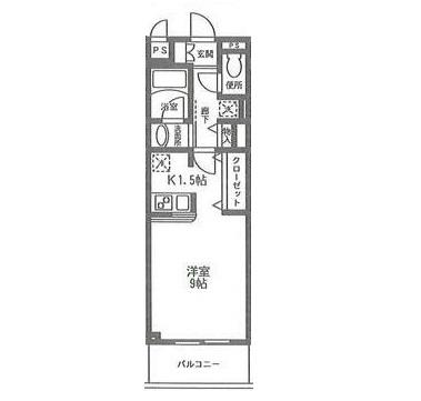 コンフォータブル(1K/6階)の間取り写真