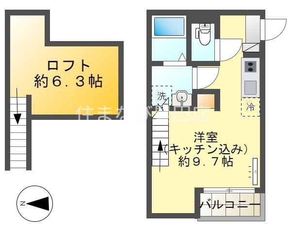 MIZKEN(ワンルーム/1階)の間取り写真
