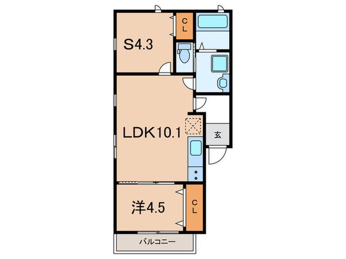 大蔵中町ハイツ(1SLDK/1階)の間取り写真