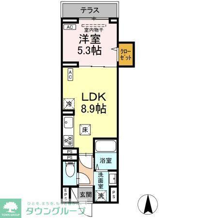 セレスティア早宮(1LDK/1階)の間取り写真