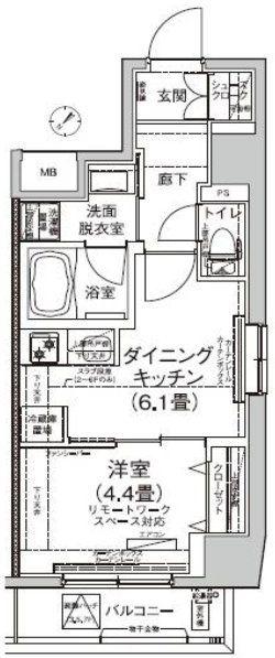 アイル押上ノルド(1DK/7階)の間取り写真