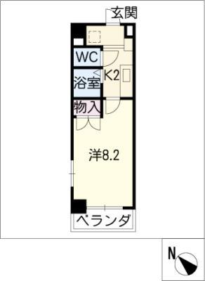 AIBAN(1K/3階)の間取り写真