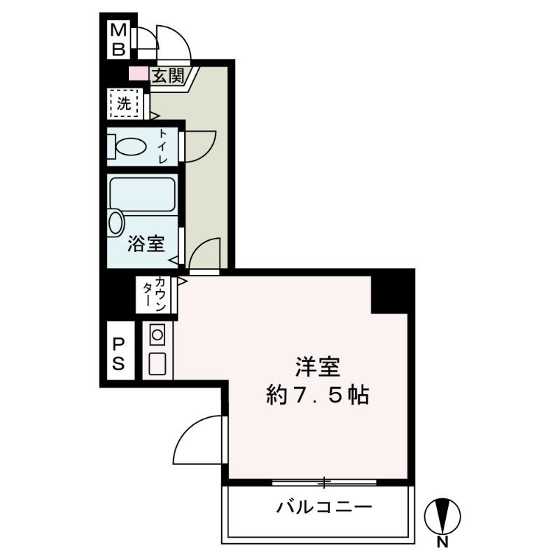エスティライフ梅田新道(ワンルーム/4階)の間取り写真