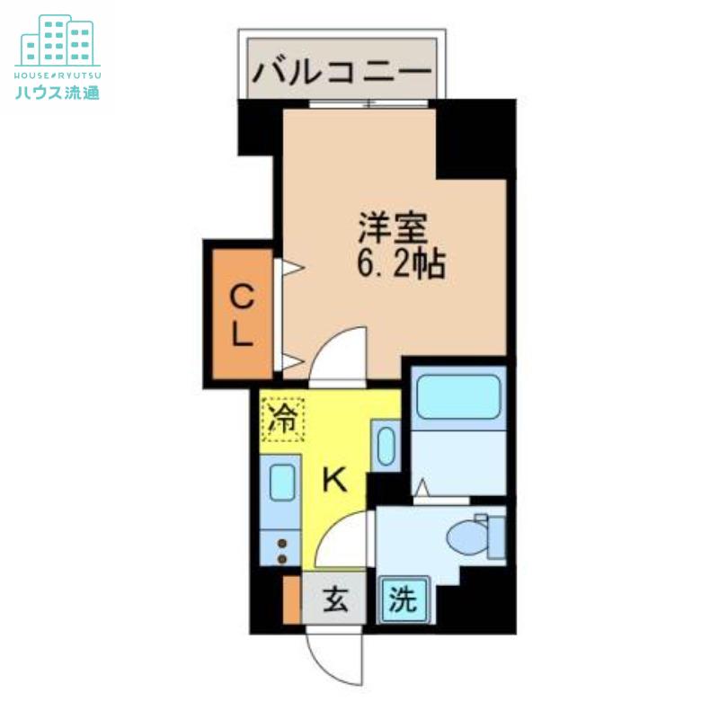 アミティ活水(1K/8階)の間取り写真