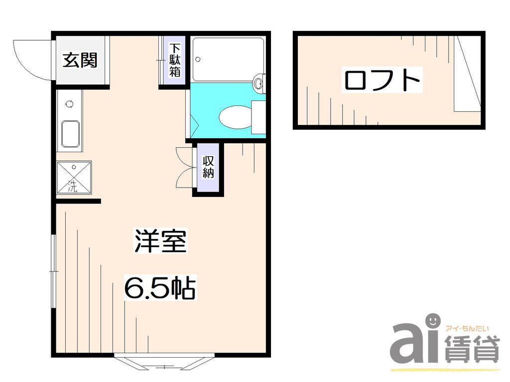 グレースサンハイツ(ワンルーム/2階)の間取り写真