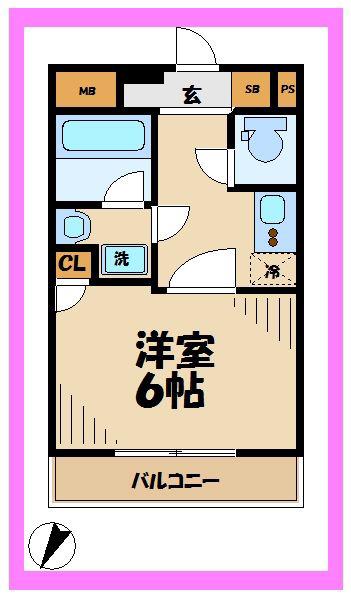 PARK REGALO百合ヶ丘(1K/3階)の間取り写真