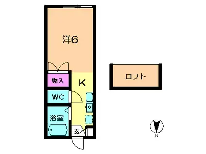 エスポワール菅原(1K/2階)の間取り写真