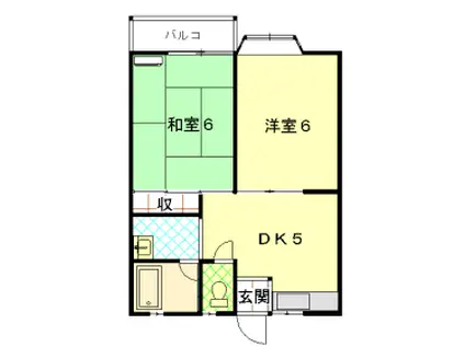 メゾン陽光(2DK/1階)の間取り写真