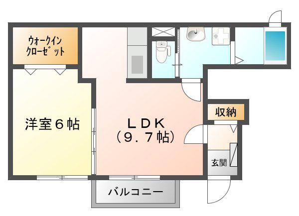 アルカンシェル72(1LDK/1階)の間取り写真