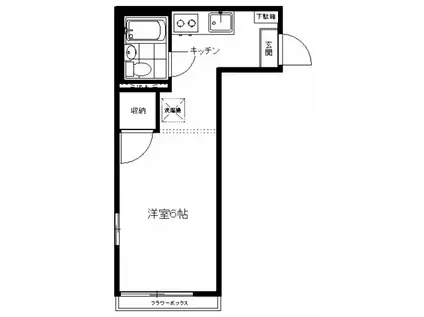 生田パークハウス(ワンルーム/2階)の間取り写真
