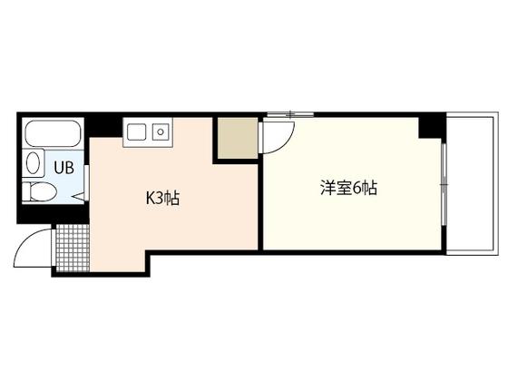 清和十日市(1K/4階)の間取り写真