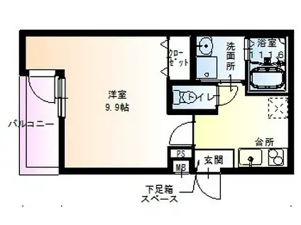 フジパレス若江岩田 II番館(1K/3階)の間取り写真