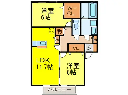 YU壱番館(2LDK/1階)の間取り写真